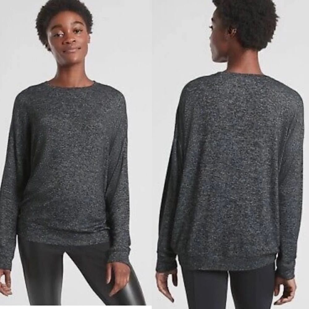 Athleta Charcoal Grey Heather Mindful Pullover Large